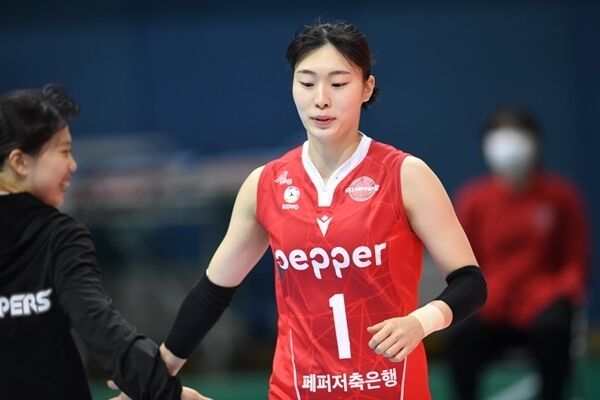 현대건설 유니폼을 입은 지민경./KOVO