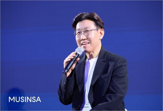 10일 동대문디자인플라자(DDP)에서 열린 글로벌 파트너스 데이 미디어 간담회에서 박준모 무신사 대표가 질문에 답변을 하고 있다. /무신사