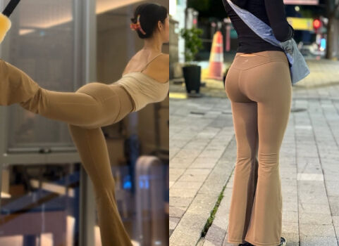 “不用翘臀”……韩格鲁“双胞胎妈妈”苹果臀紧身裤合身度受人称赞