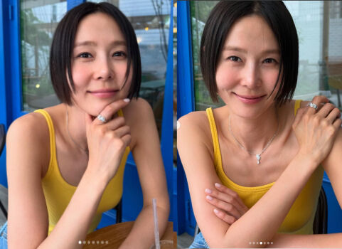 방송인 김나영이 노란색 민소매 나시를 입고 여름의 시작을 알렸다./김나영 개인 인스타그램