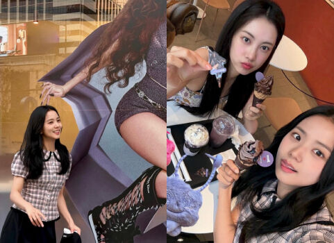 그룹 블랙핑크 지수가 자신이 모델로 활약 중인 고디바 광고 앞에서 직접 인증샷을 찍었다. / 지수 개인 인스타그램