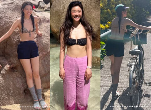 그룹 걸스데이 출신 배우 소진이 세이셸에서 환한 미소를 지으며 여행을 즐겼다. / 소진 개인 인스타그램