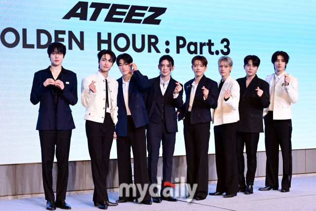 그룹 에이티즈 열두 번째 미니앨범 '골든 아워 : 파트 3' 발매 기념 기자간담회/곽경훈 기자 kphoto@mydaily.co.k