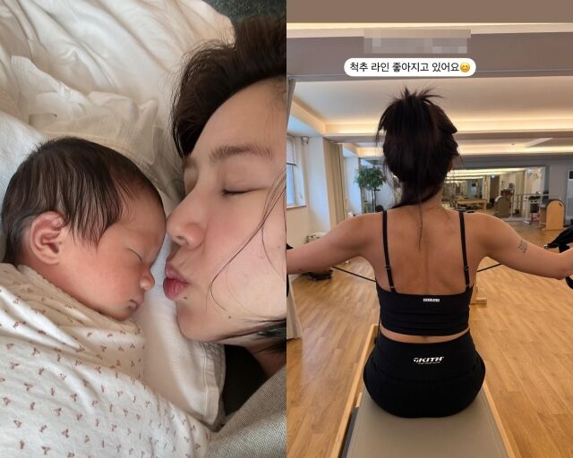가수 손담비와 딸 이해이 양, 손담비/손담비 소셜미디어