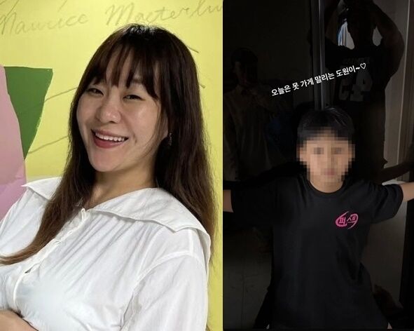 코미디언 정주리(왼쪽), 그의 아들의 일상이 담겼다. / 정주리 인스타그램