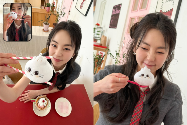 원더걸스 출신 안소희가 만두 고양이를 들고 다양한 포즈를 보여주었다. / 안소희 인스타그램 캡처