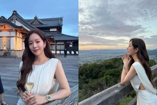 배우 한지민이 일본 교토 행사에서 눈부신 비주얼을 자랑했다. / 한지민 인스타그램