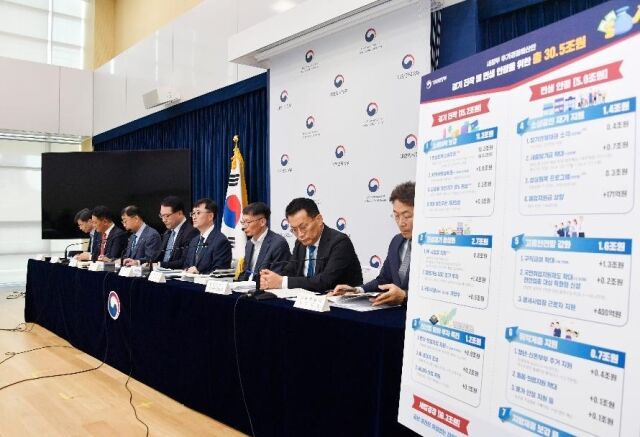기획재정부가 2차 추경안 주요 내용을 발표하고 있다./기획재정부