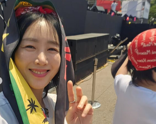별이 하하가 출연했던 '무한도전' 무도런에 도전했다. / 별 소셜미디어 캡처