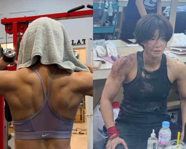 이시영이 '스위트홈' 촬영 당시 근육량 30kg을 만들었다고 밝혔다. / 이시영 SNS 캡처
