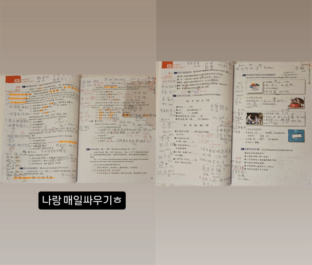 한가인이 중국어 공부 중이다./한가인 인스타그램