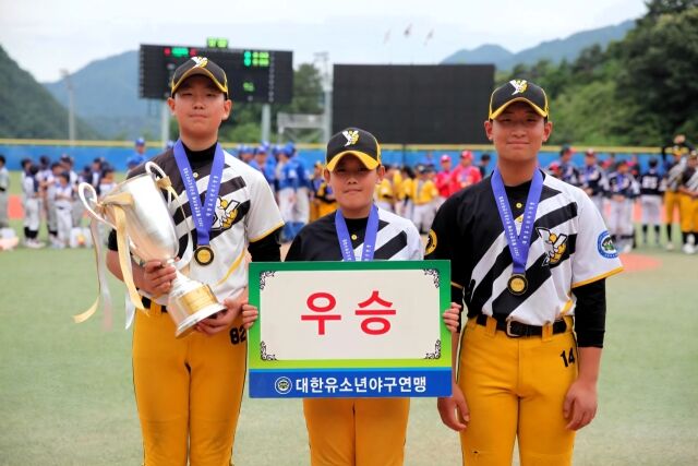 횡성한우리배 전국유소년야구대회 우승을 차지한 남양주야놀 유소년야구단 선수들. /대한유소년야구연맹 제공