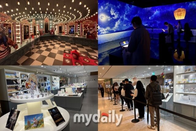 30일 서울 광진구 워커힐호텔 지하 전시장에서 개최중인 스마일게이트 RPG <로스트아크> 미디어아트 전시 ‘빛의 여정’ 현장. /박성규 기자