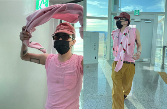 지드래곤이 핑크색 의상도 완벽 소화했다. / 지드래곤 인스타그램 캡처