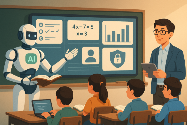 시험 출제·채점, 학습 진단, 생활기록부 작성까지 교사의 핵심 업무 전반을 보조하는 ‘AI 교사’의 상용화가 시작됐다. /AI 생성 이미지
