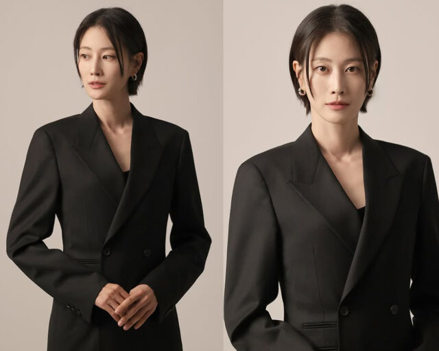 이현이가 깔끔한 정장을 입고 사진을 찍었다. / 이현이 소셜미디어 캡처