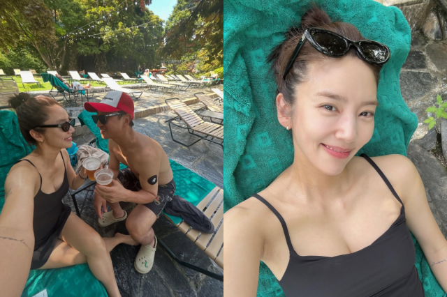 손담비가 남편 이규혁과 함께 힐링하는 모습을 공개했다. / 손담비 인스타그램 캡처