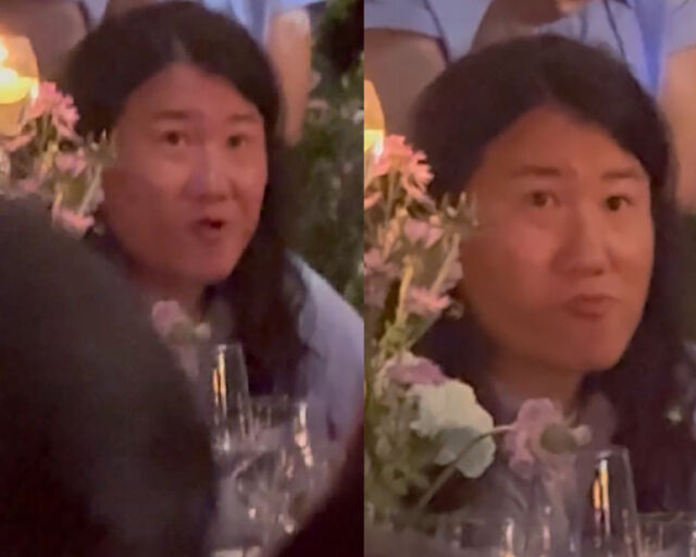 임우일이 결혼식장에서 음식에 퐁당 빠졌다. / 김기리 소셜미디어 