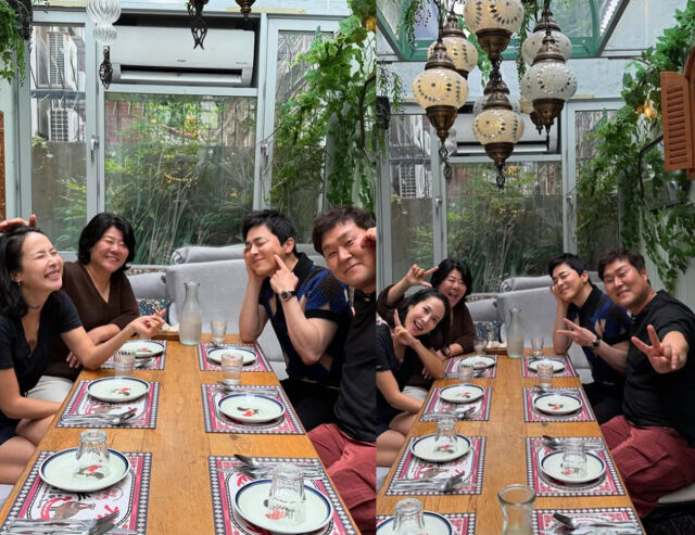 조여정, 이정은, 조정석, 윤경호가 친분을 과시했다. / 조여정 소셜미디어