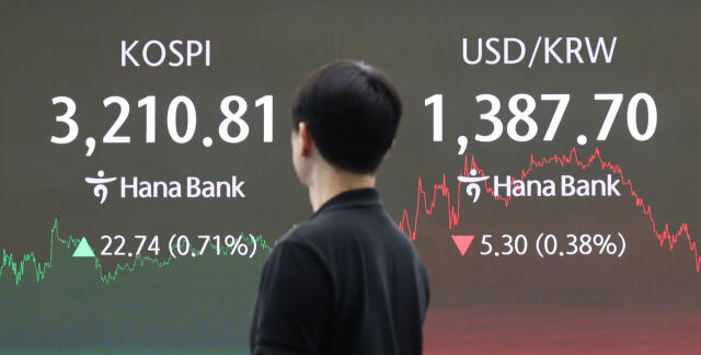 정부가 세법개정안에 대주주의 양도소득세 기준을 강화하고 증권거래세를 인상하는 방안을 검토하고 있다. 21일 오후 서울 중구 하나은행 딜링룸에서 딜러들이 업무를 보고 있다./뉴시스