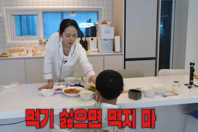 한가인의 훈육법이 온라인상에서 갑론을박 회자 되고 있다. / 유튜브 '자유부인 한가인'