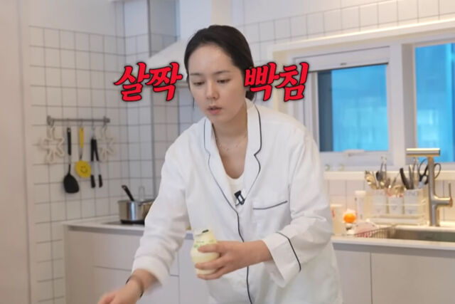 한가인이 떼를 쓰는 아들에게 화를 냈다. / 유튜브 '자유부인 한가인'