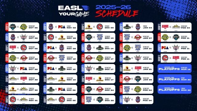 EASL 2025-2026시즌 스케줄/EASL