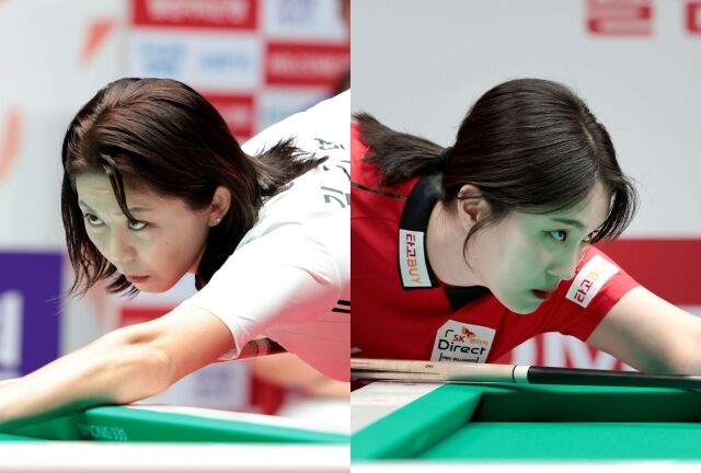 하나카드 김가영(왼쪽)과 SK렌터카 강지은./PBA