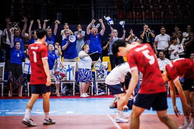 핀란드와 5세트 접전 끝에 패한 한국 U19 남자배구대표팀./FIVB