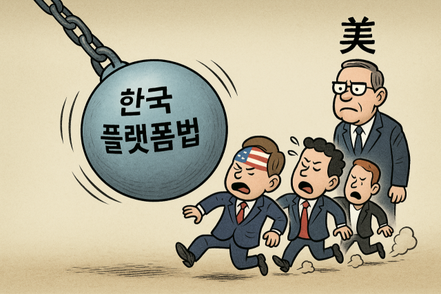 미국 정치권이 한국의 온라인 플랫폼 규제 법안에 대해 강하게 반발하고 나섰다. /AI 생성 이미지
