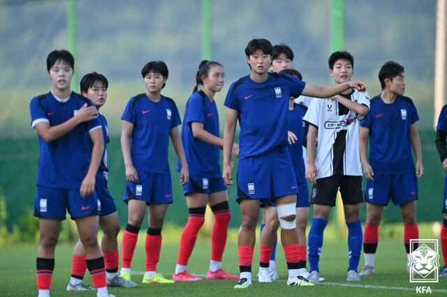 벌교에서 열린 훈련 당시 여자 U-19 대표팀./대한축구협회