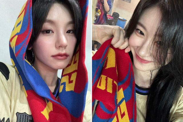 걸그룹 있지가 FC 바르셀로나와 FC 서울의 친선 경기를 직관했다. /예지, 채령 인스타그램