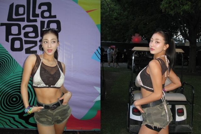그룹 트와이스 멤버 지효가 '롤라팔루자 시카고' 무대 뒤 모습을 공개했다. / 지효 인스타그램