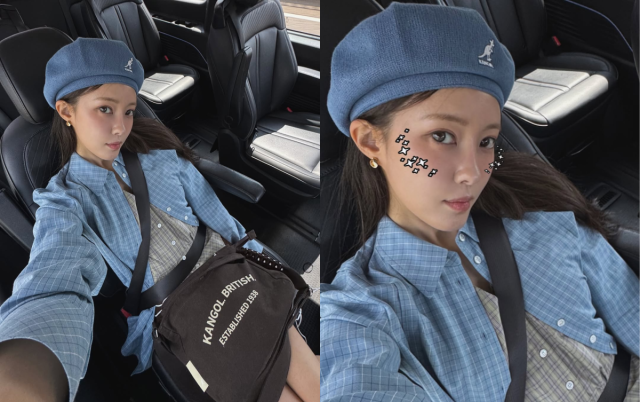 효민이 레이어드 패션을 감각적 분위기를 뽐냈다. / 효민 인스타그램 캡처