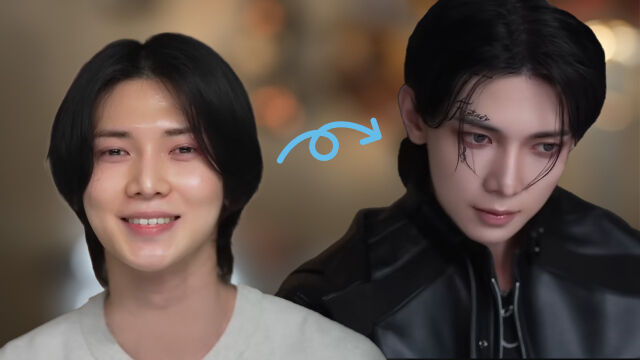 에이티즈 여상이 레오제이에게 '타투 메이크업'을 받았다./유튜브 채널 'LeoJ Makeup' 캡처
