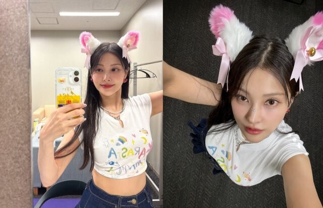 고베 공연 대기실에서 셀카 찍는 카라 박규리. /박규리 소셜미디어