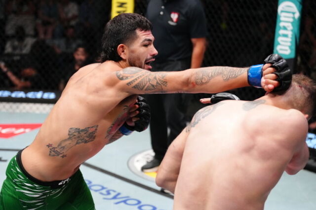에르난데스가 돌리제와 경기에서 펀치를 날리고 있다. /UFC 제공