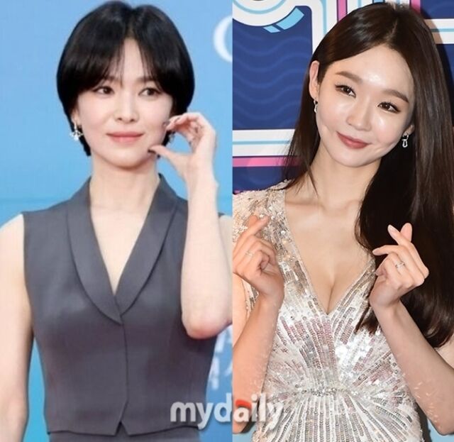 배우 송혜교(왼쪽), 그룹 다비치 멤버 강민경 / 마이데일리
