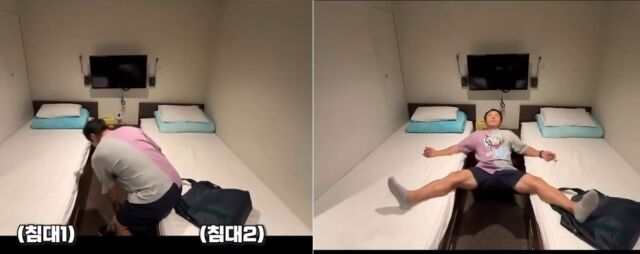 개그맨 김병만이 올린 영상 '침대 크게 쓰면 허리가 아픈 이유' 캡처. / 김병만 소셜미디어