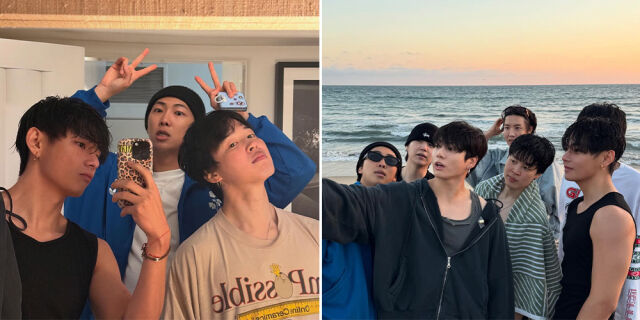 BTS 뷔가 멤버들과 함께 찍은 사진을 공개했다./뷔 인스타그램