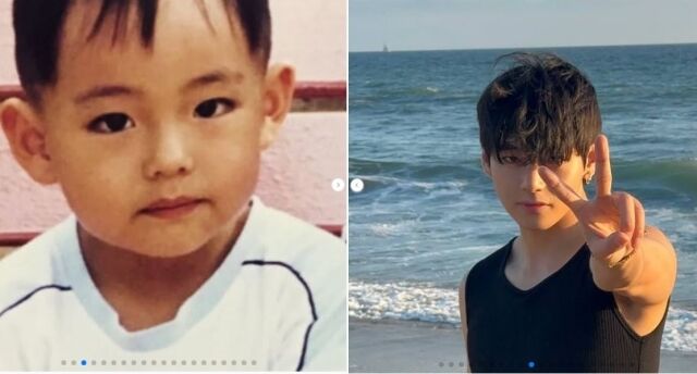 방탄소년단 뷔가 어린 시절 모습을 공개했다. /뷔 소셜미디어