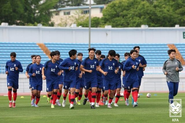 지난 5월 강원도 원주에서 진행된 국내 소집 훈련 당시 남자 20세 이하(U-20) 대표팀./대한축구협회