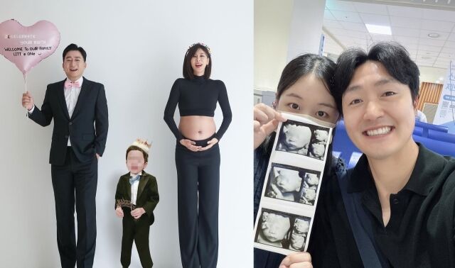 개그우먼 성현주(왼쪽)와 박보미가 아들상의 아픔을 딛고 둘째 임신 소식을 전해 많은 축하를 받고 있다. /성현주, 박보미 소셜미디어