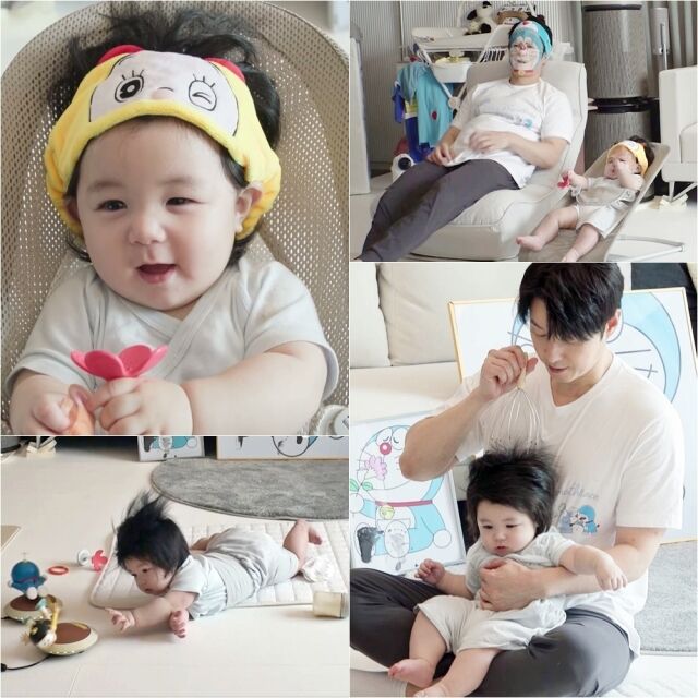 배우 심형탁의 아들 하루가 찰랑한 머리숱을 자랑한다. / KBS 2TV '슈돌'