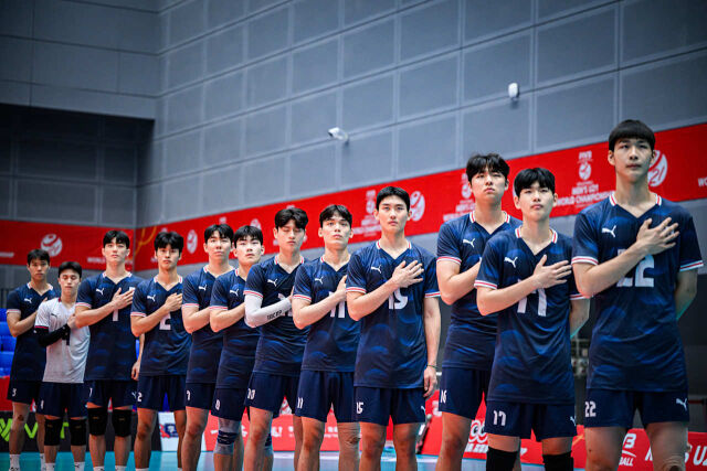 한국 U21 남자배구 대표팀./FIVB