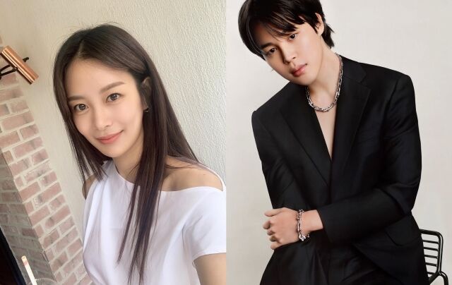 배우 송다은(왼쪽)과 방탄소년단 지민. /송다은, 지민 소셜미디어