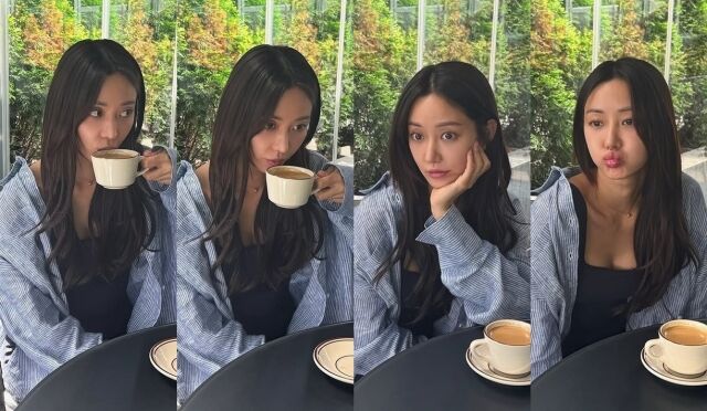 '쌍둥이맘' 배우 한그루가 다양한 표정을 선보였다. /한그루 소셜미디어