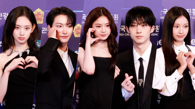 왼쪽부터 키키 이솔, 에이티즈 성화, 스테이씨 아이사, 피원하모니, 리센느 원이 / 마이데일리