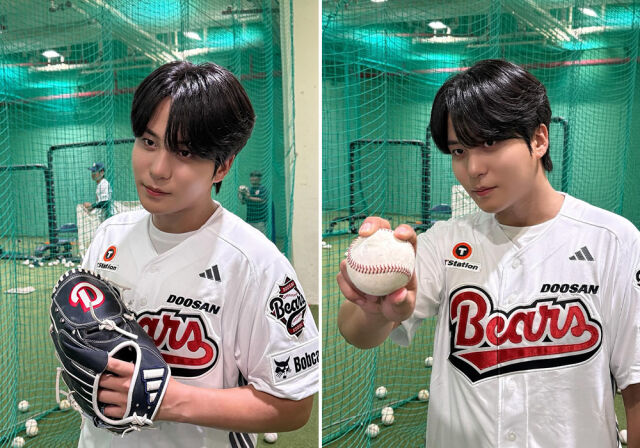에이티즈 종호가 첫 시구를 성공적으로 마무리했다./종호 인스타그램