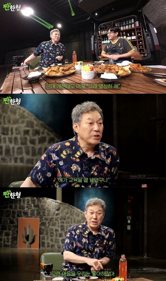 배우 김갑수가 그룹 BTS 멤버 진과의 첫 만남을 회상했다. / 유튜브 채널 '짠한형'